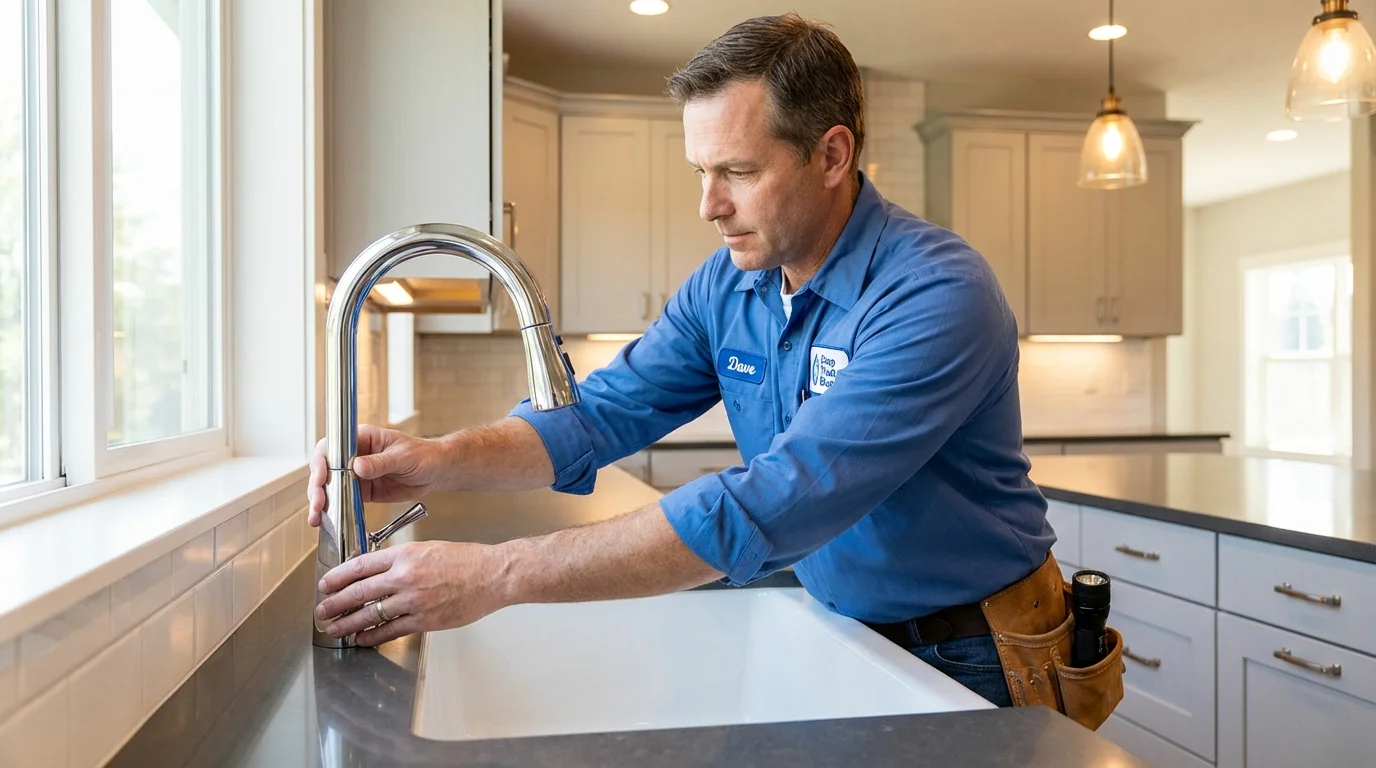Kitchen faucet installation by Johns Plumbing LLC in Princeton Junction