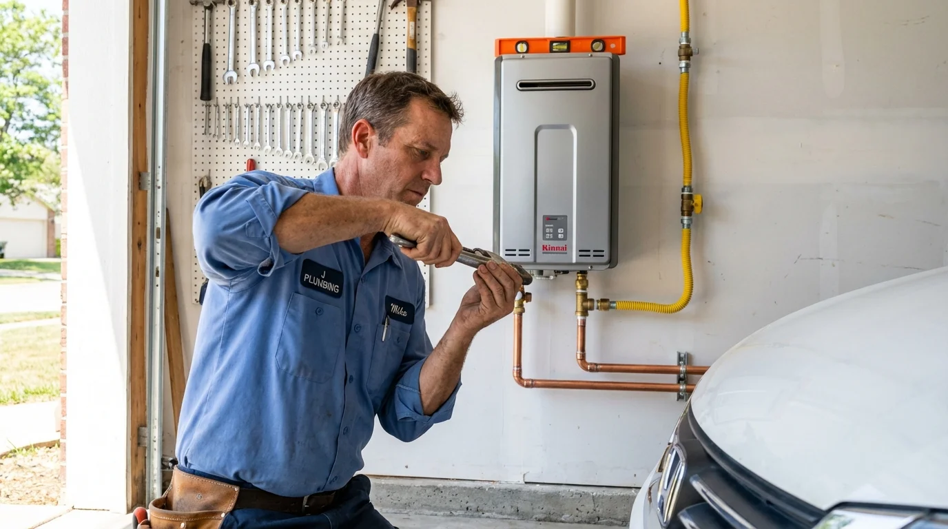 Tankless water heater installation by a Johns Plumbing LLC plumber in Princeton Junction